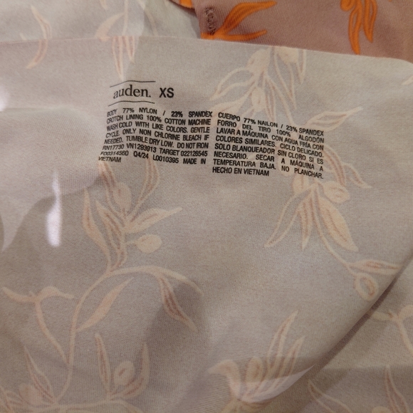 Auden Mauve and Orange Floral Hipster Sz XS NWT - Picture 4 of 4